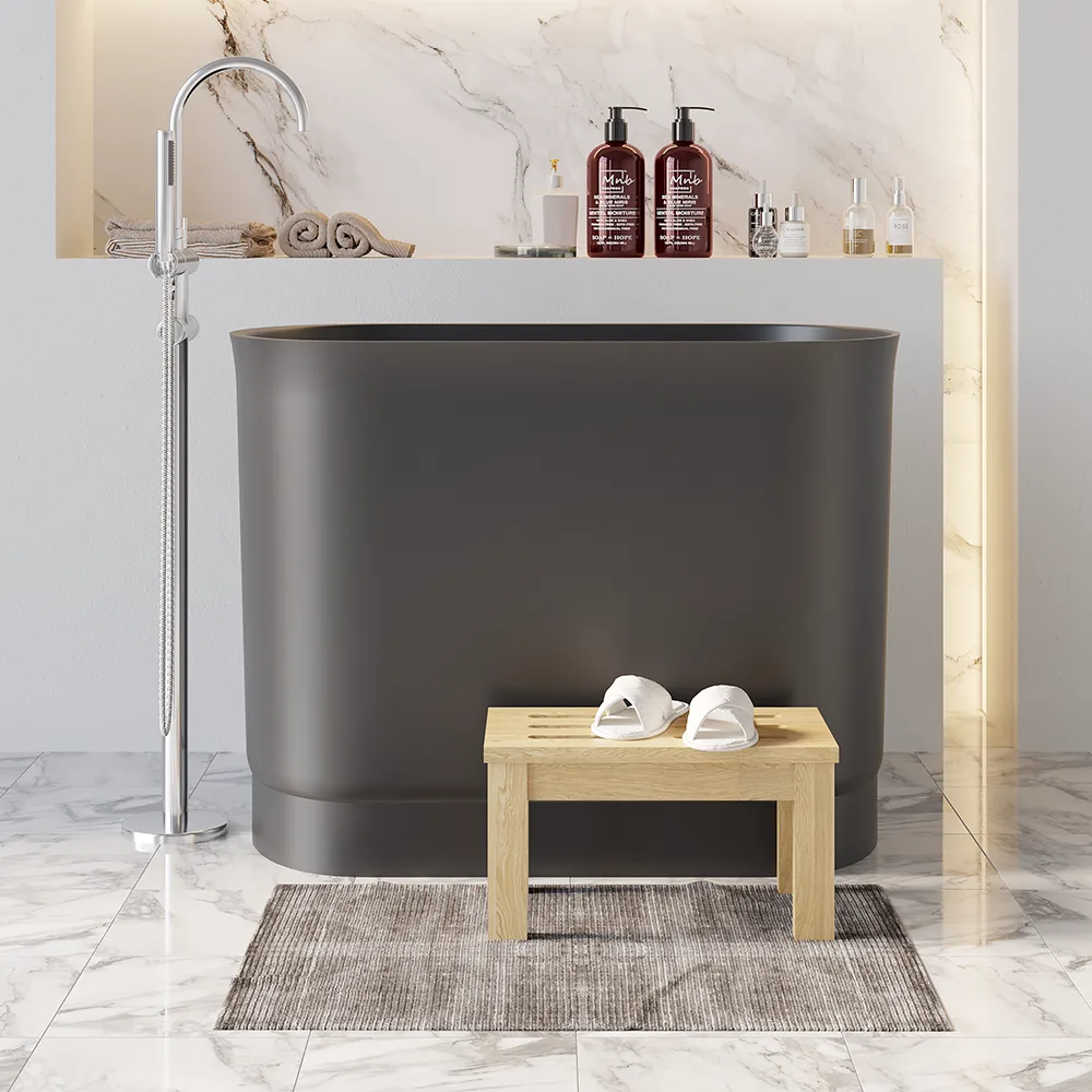40" Modern Deep Oval Freestanding Matte — image 3