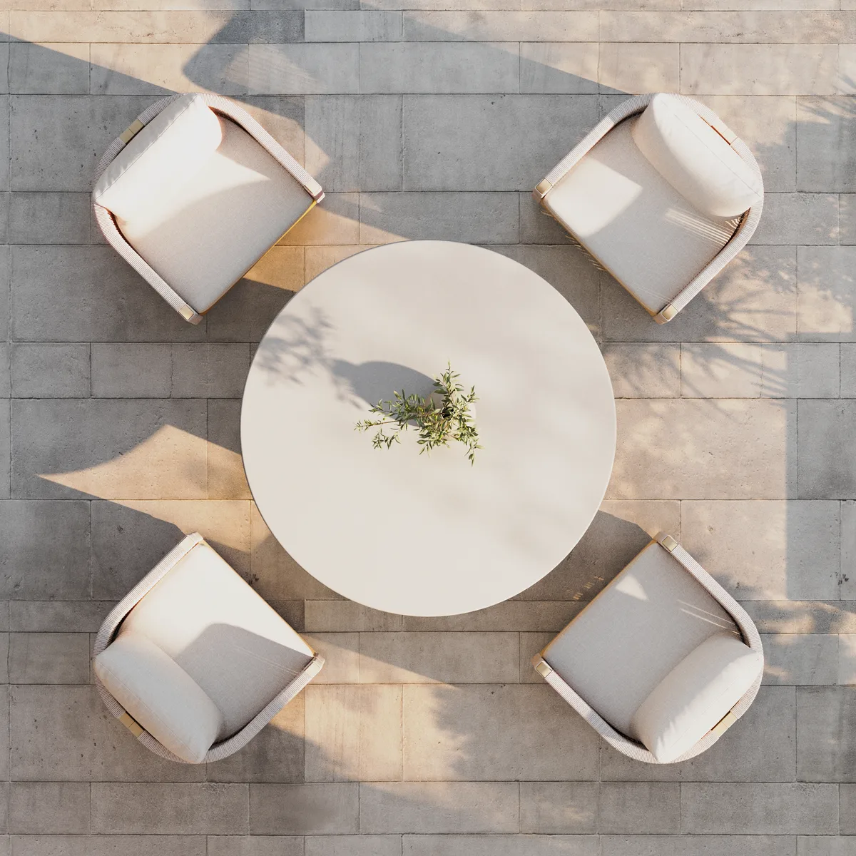 48" Concrete & Aluminum Coastal Style Outdoor Dining Table — image 7