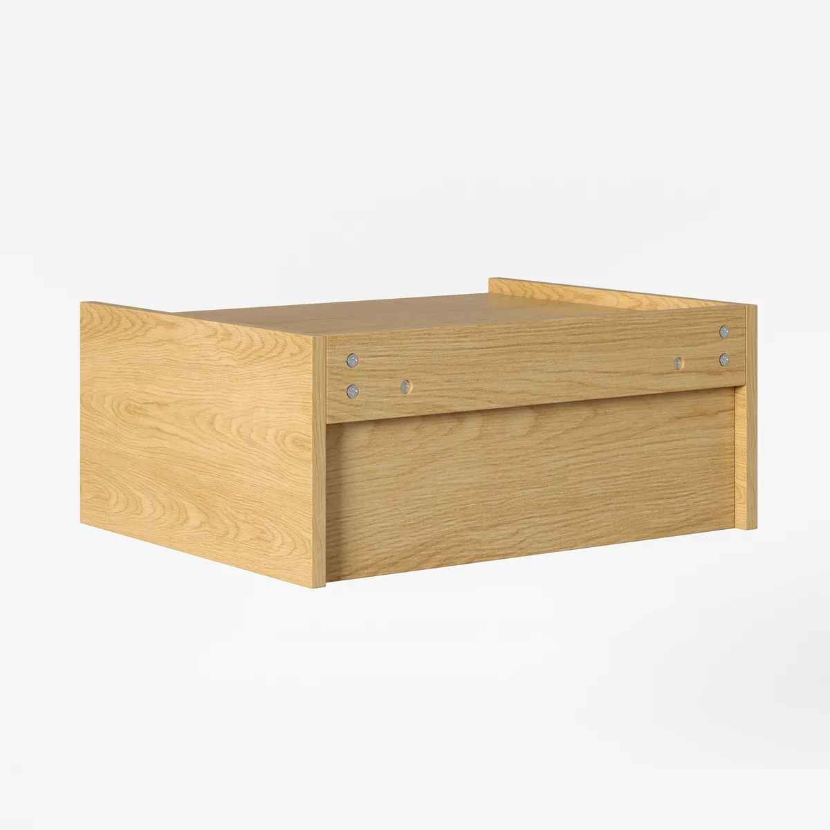 Wooden Floating Nightstand Modern Bedside Table with Charging Station — image 8