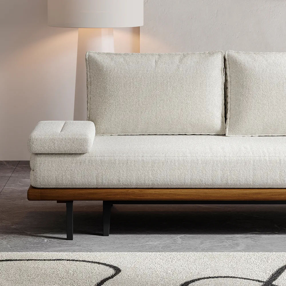 Full Size Daybed Futon Bed Cotton & Linen Convertible Sofa Bed — image 26