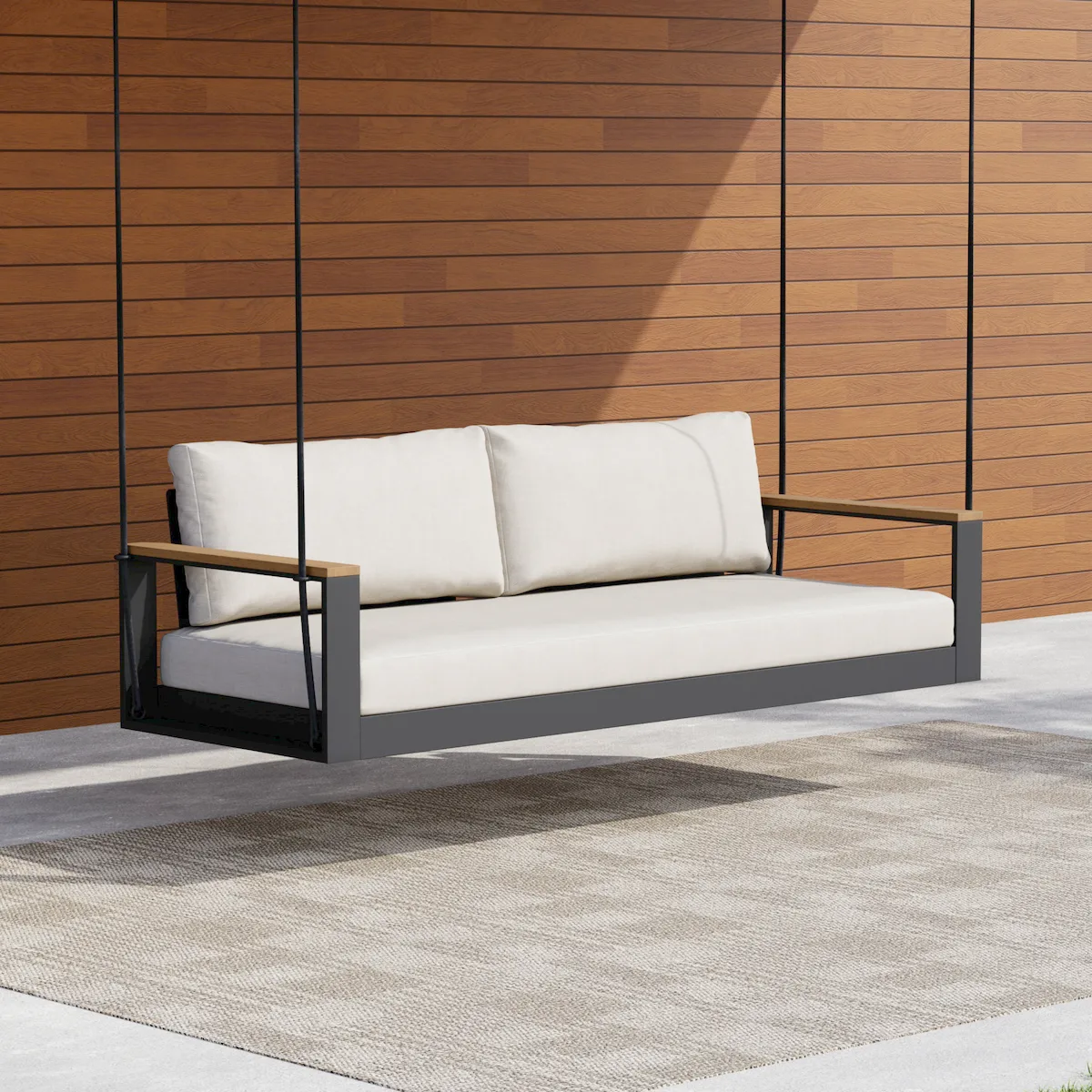Tevara Outdoor Swing Sofa in Sand with Cushion & Black Cover — image 22