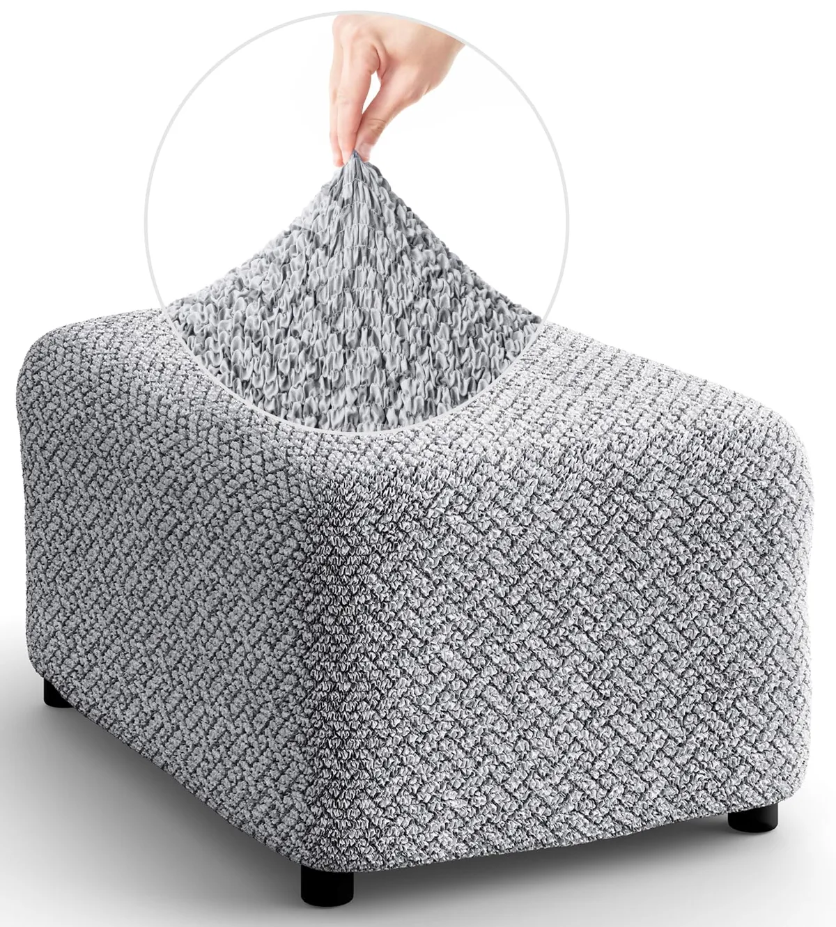 Ottoman Slipcovers - 1-Piece Furniture Protector - Form Fit, Machine Washable -Microfibra PrintedCollection - Venezia — image 7