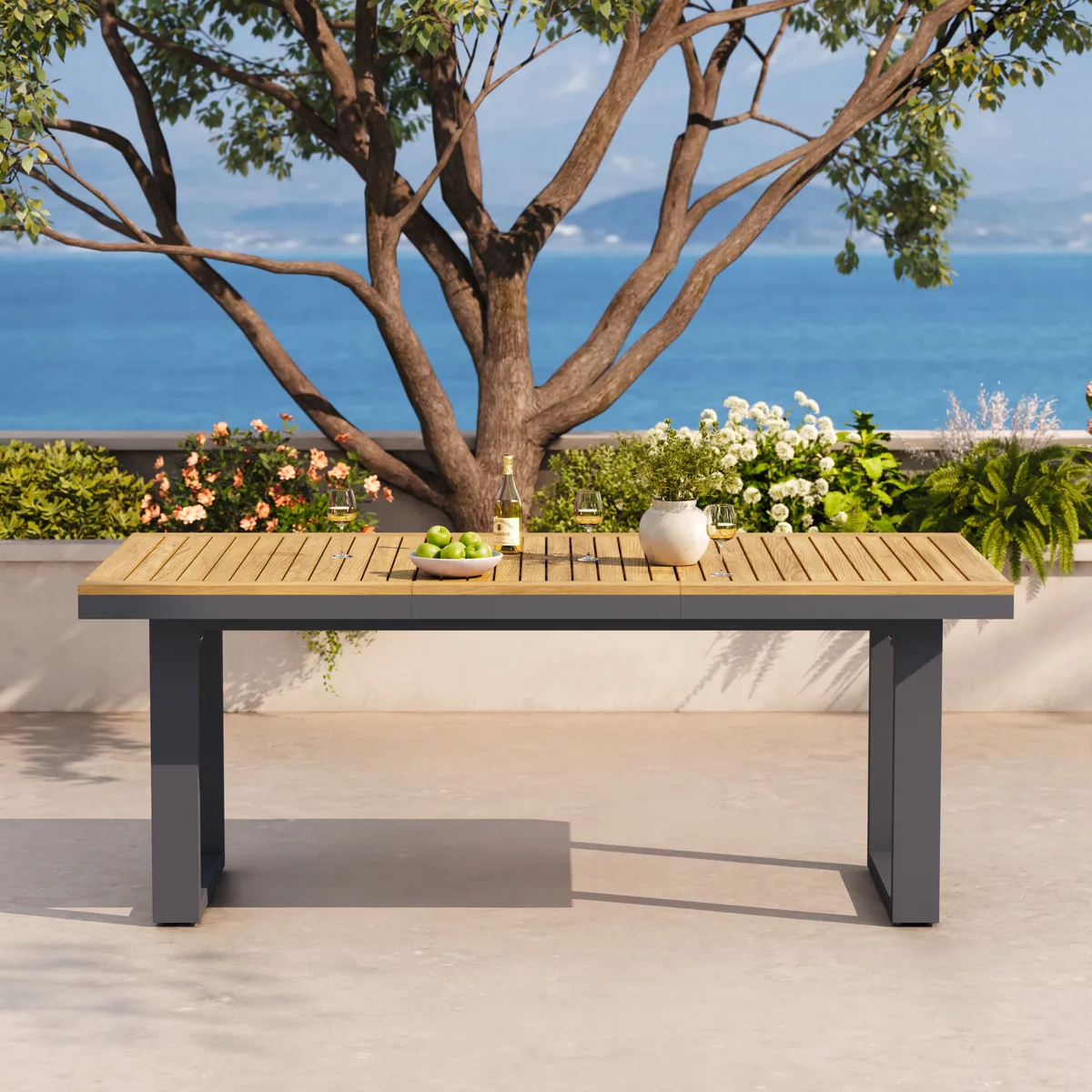 Tevara Outdoor Extendable Teak & Aluminum Dining Table — image 2