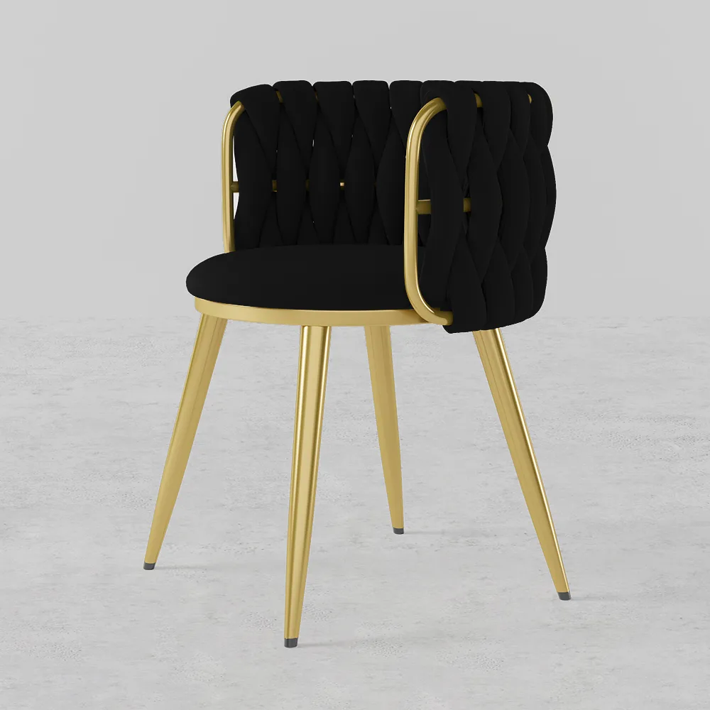 4-Piece Nordic Light Gray Barrel Back Dining Chair Round Accent with Velvet Upholstery — image 11