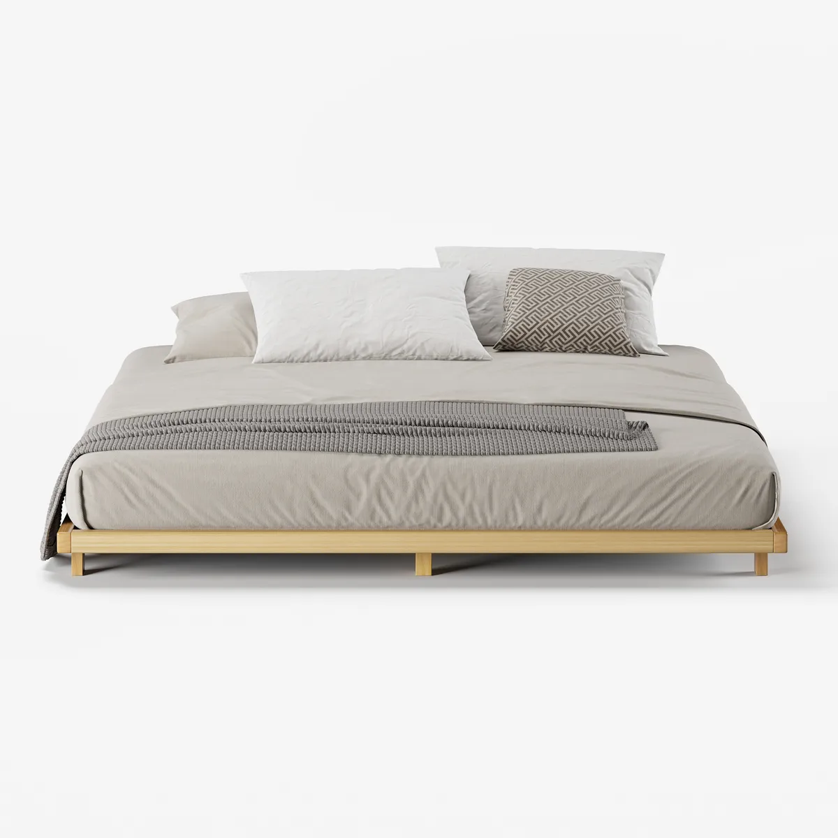 Japanese Style King Low Bed Frame Black Floor Bed — image 20