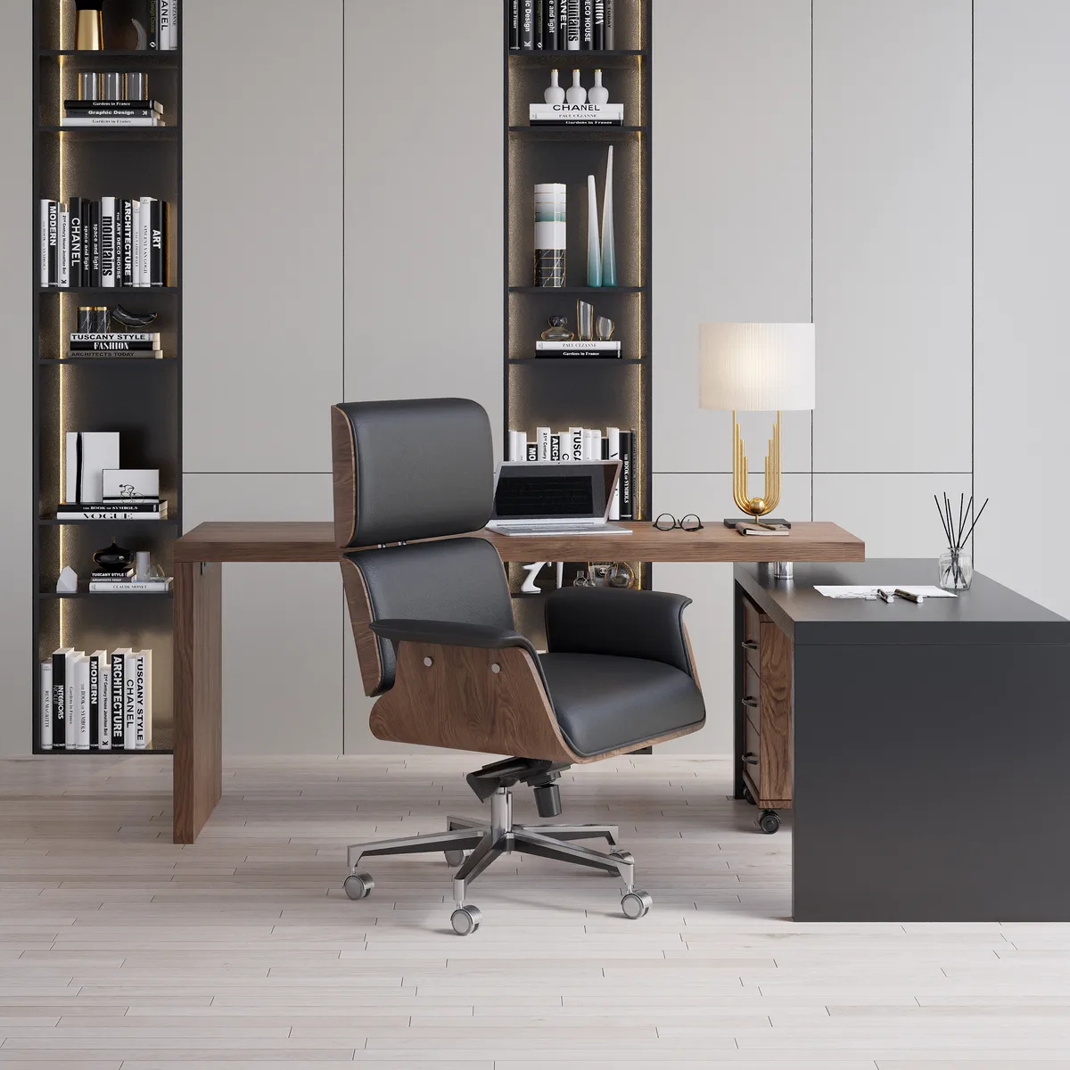 Modern Off White Home Office Chair Upholstered Swivel Task Office Chair High Back — image 9