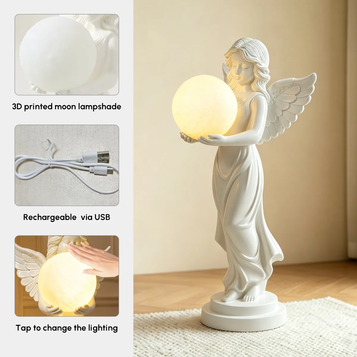 Angel Statue with Decorative Light Globe & Remote Control — image 9
