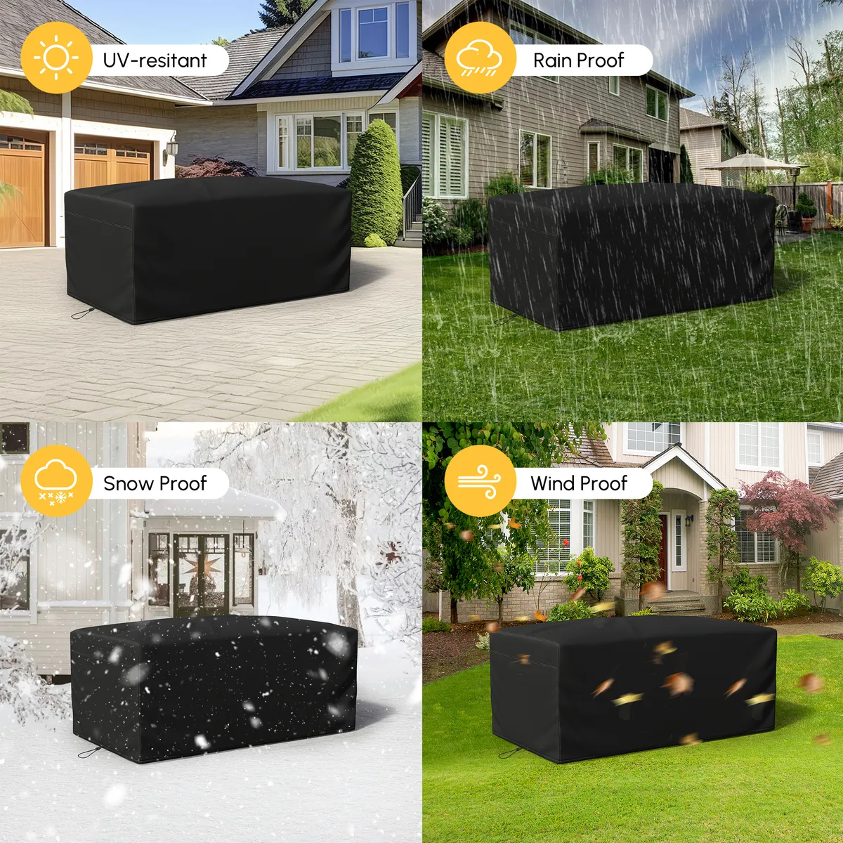 Tevara 600D Tough Canvas Waterproof Outdoor Patio Fire Pit Cover — image 5