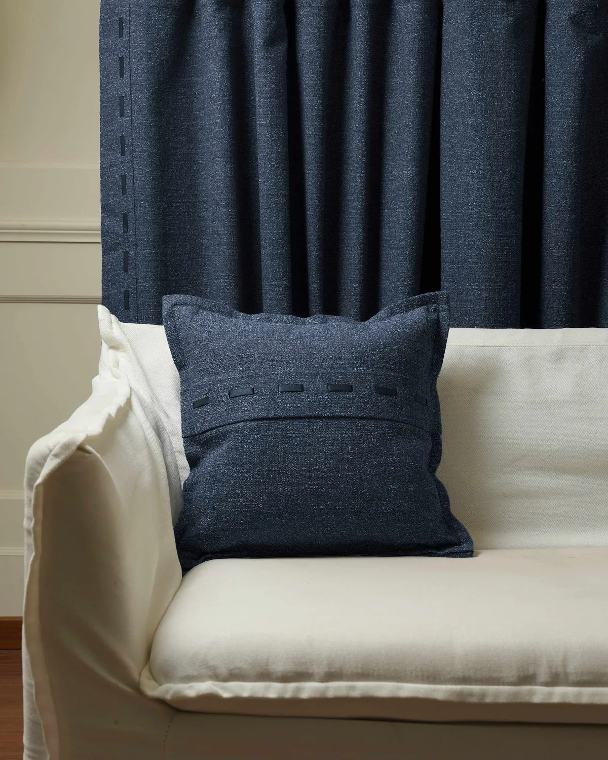 Luna Linen Blend Faux Leather Laced Throw Pillowcase — image 11