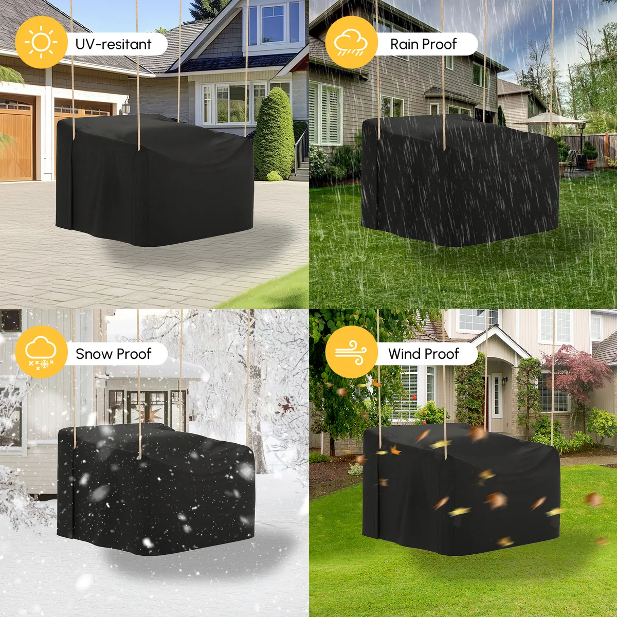 Ropipe 600D Tough Canvas Waterproof Outdoor Patio Swing — image 6