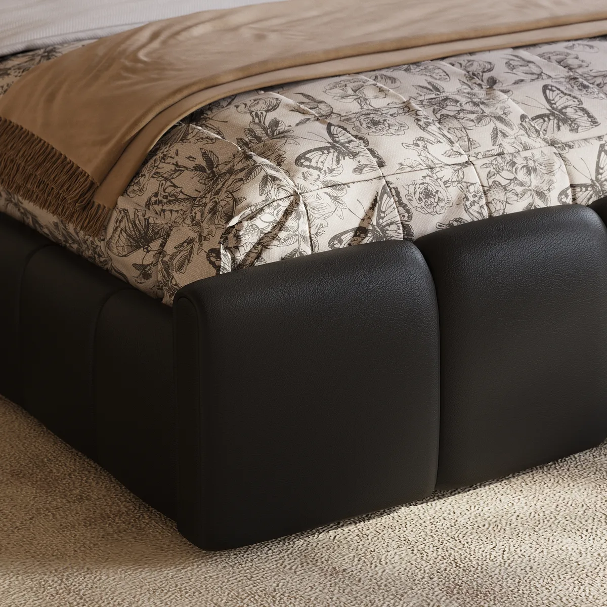 Humply Queen Faux Leather Storage Bed with Drawers — image 8