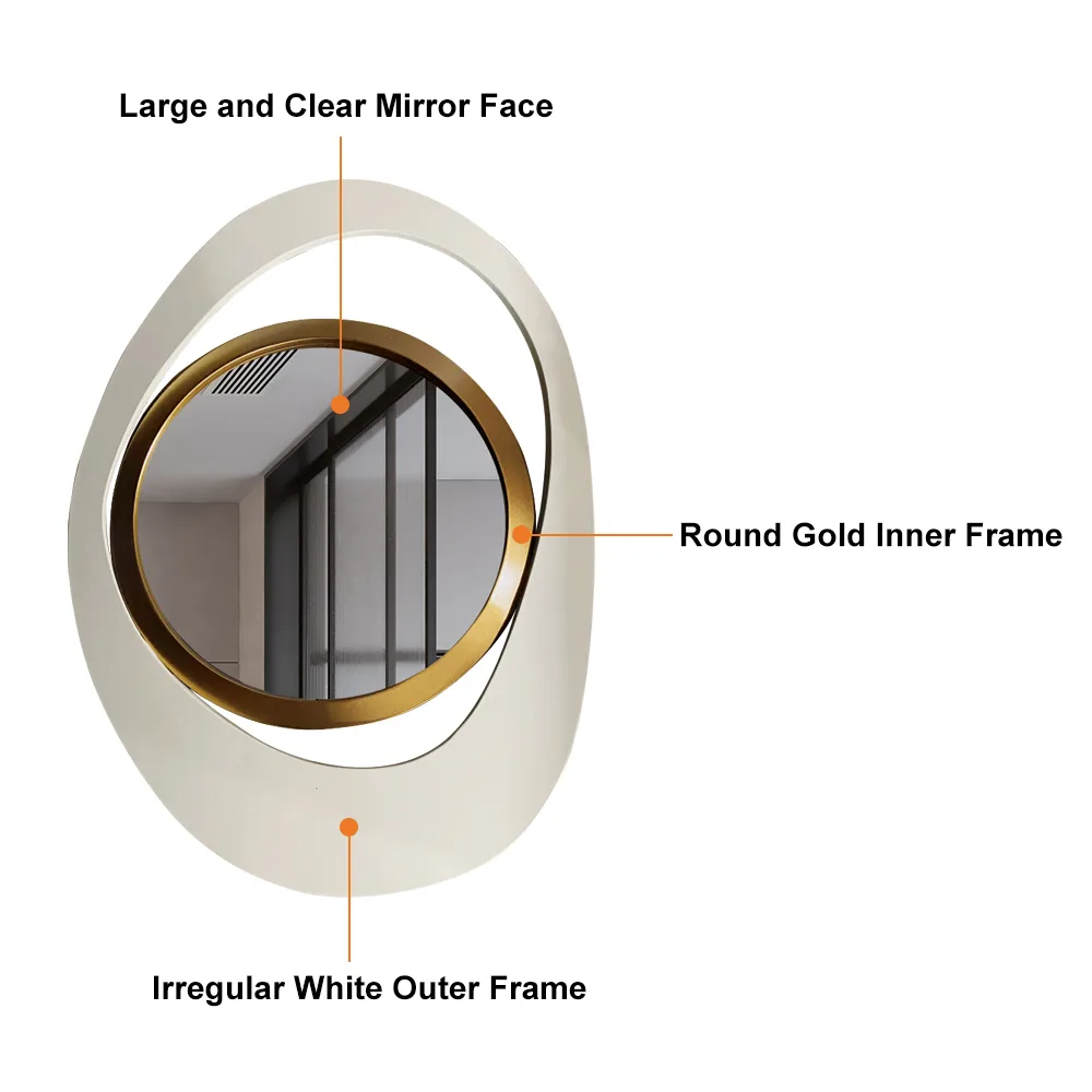 Abstract Wall Mirror, Matte Black and Gold, Horizontal or Vertical — image 29