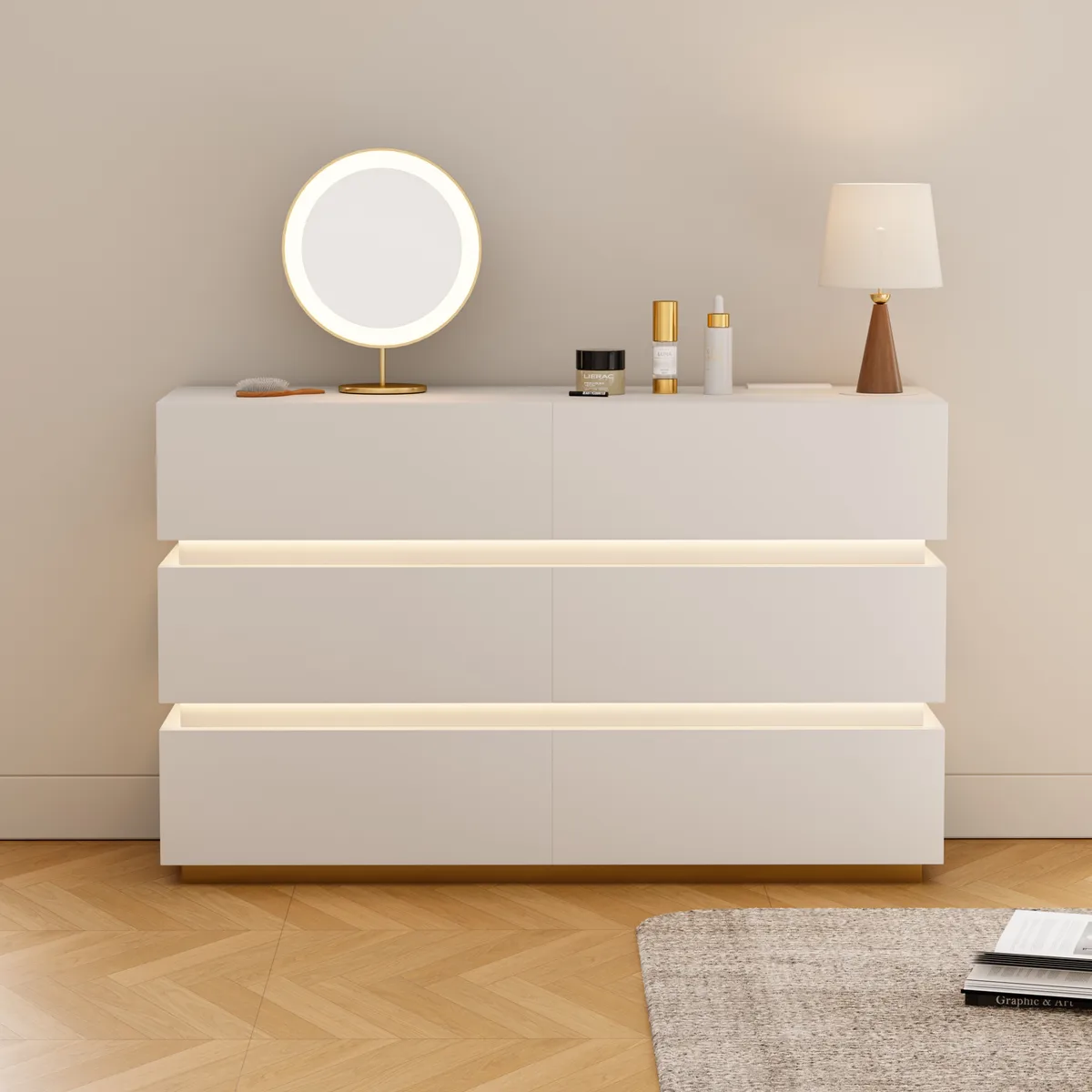 Lumio 47" LED 6-Drawer Dresser with Charging Station — image 6