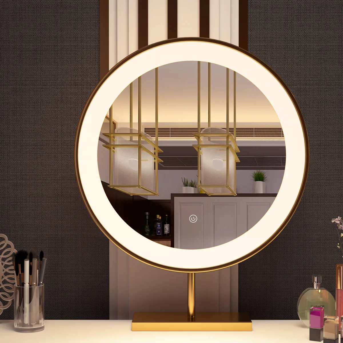 Modern White Extendable Makeup Vanity 5 Drawers Dressing Table Set with Stool and Mirror — image 16