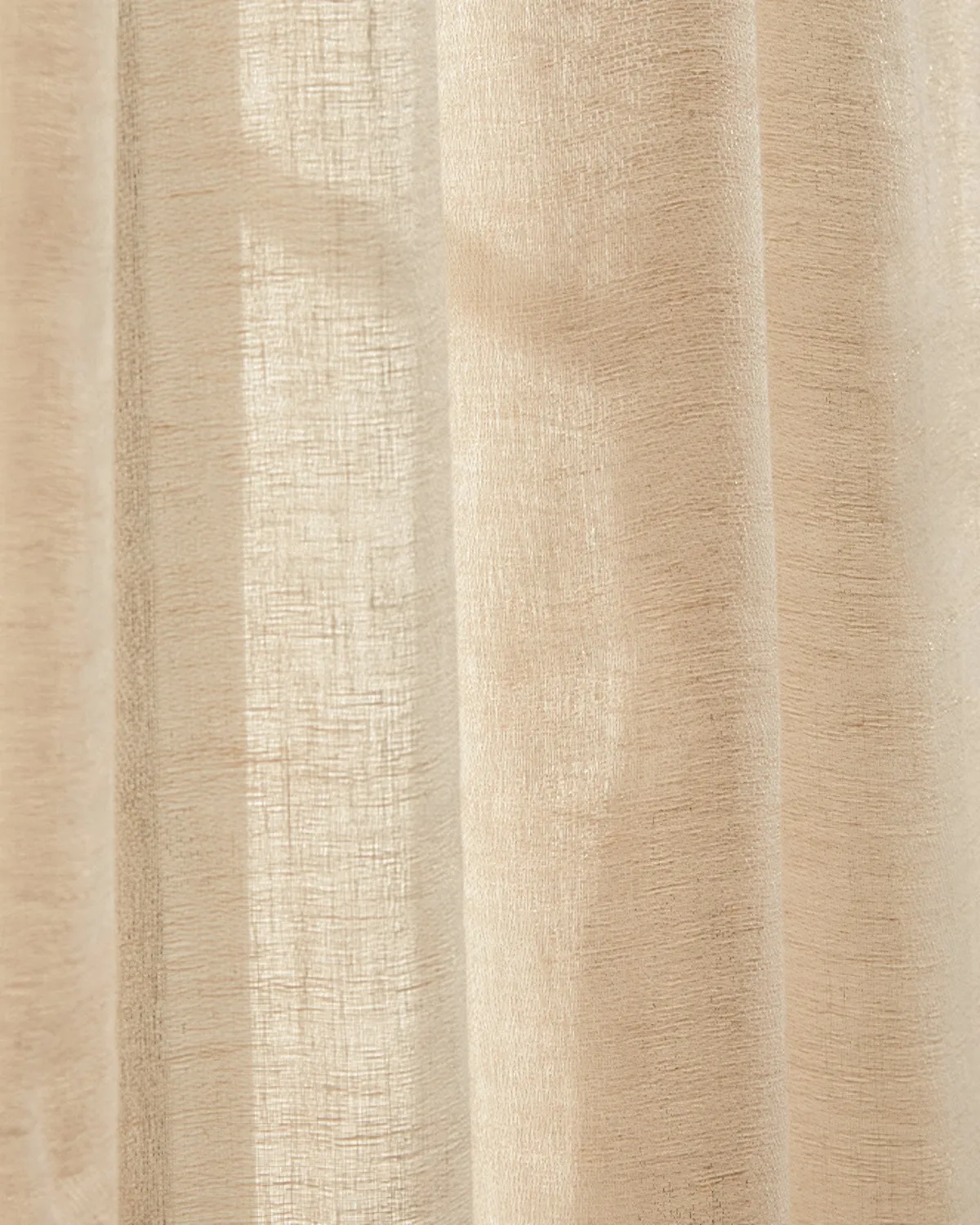 Silhouette 34 x 109 Inch Double French Pinch Pleat Sand Linen Woven Sheer Curtain — image 3