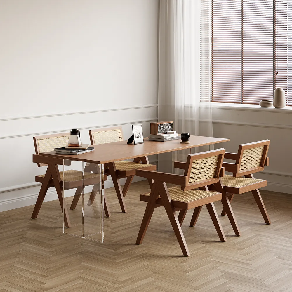 Archic Rattan Dining Chairs with Solid Wood Frame Japandi — image 12