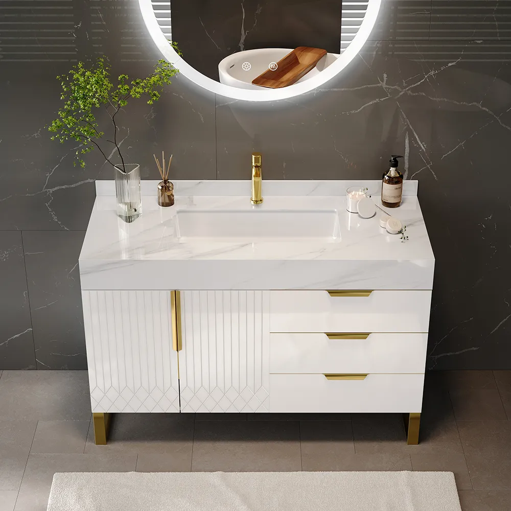 Aro Bathroom Vanity Set 47.2" Freestanding Bathroom Vanity Black with Double Sinks — image 5