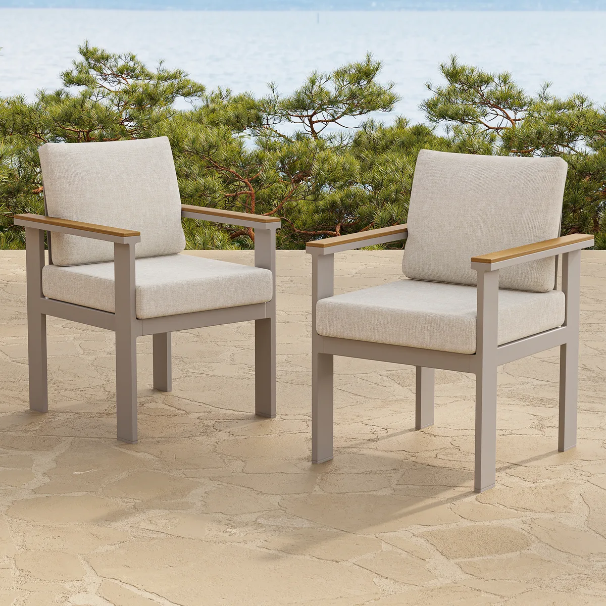 Tevara Outdoor Teak & Aluminum Dining Chairs — image 22