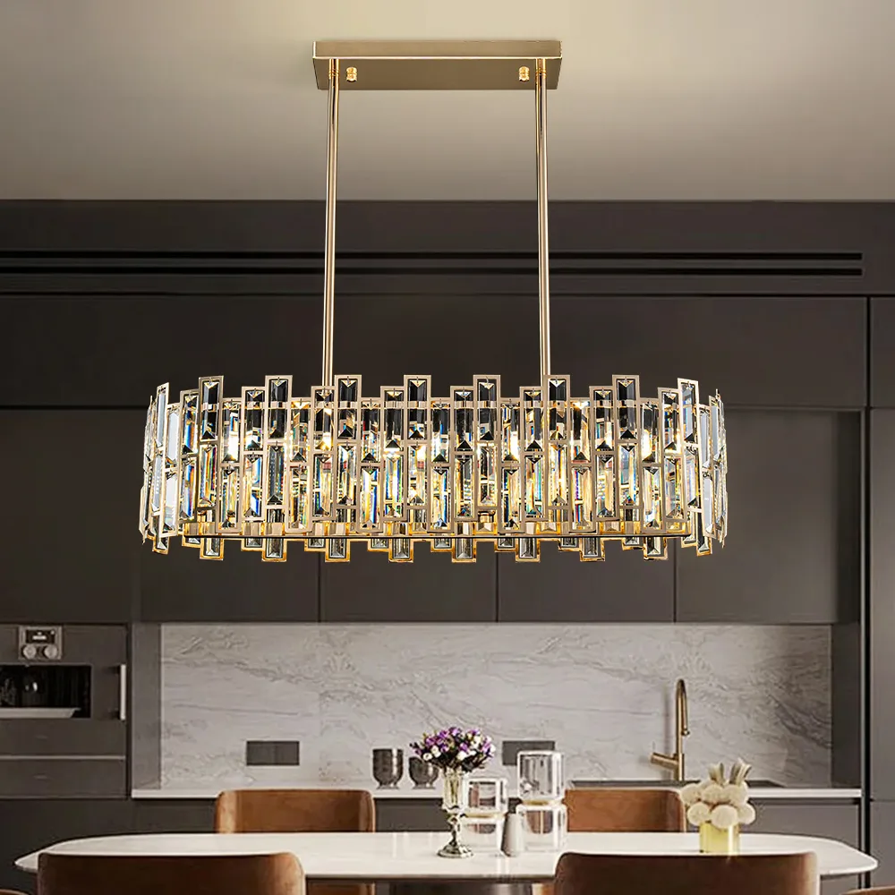 Clyvra 6-Light Kitchen Island Light Crystal Ceiling Light