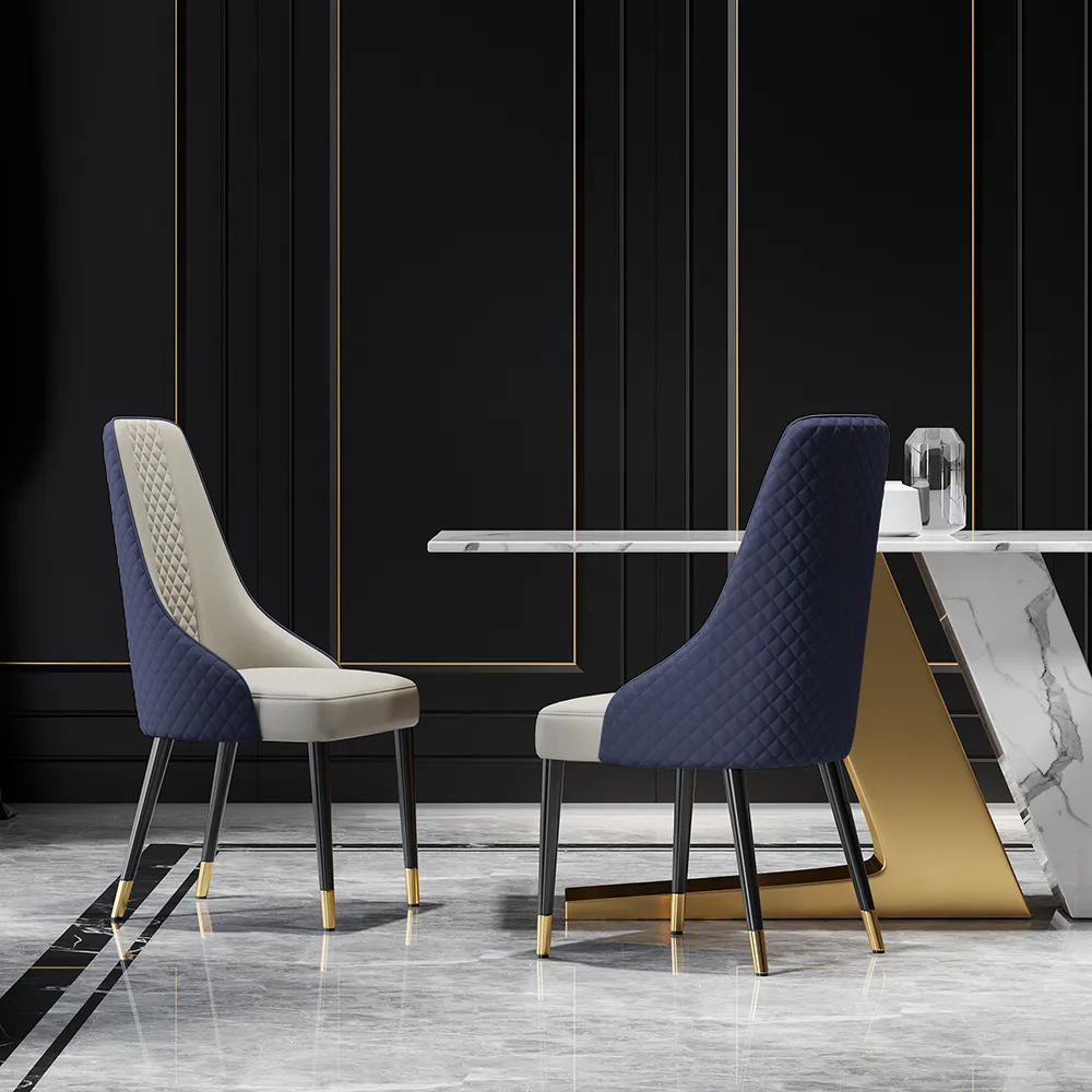 Diamic Black Faux Leather Dining Chairs with Upholstered — image 22
