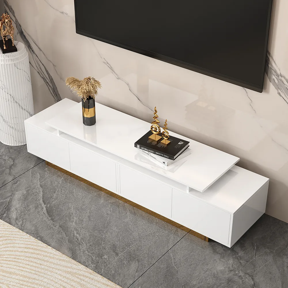 Mordel Natural Modern Rectangle Glossy Extendable TV Stand Storage for 65 to 85" TV — image 28