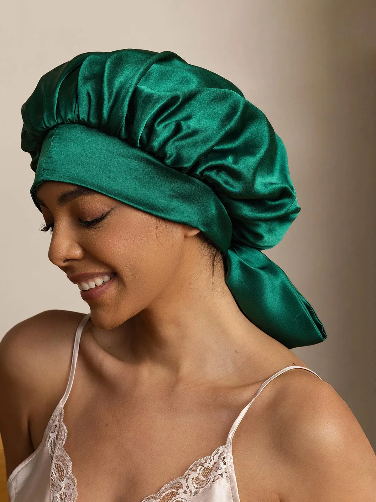 Women's 100% Mulberry Silk Casual Bonnet with Long Ribbons (Two-tone and Double-sided) — image 3