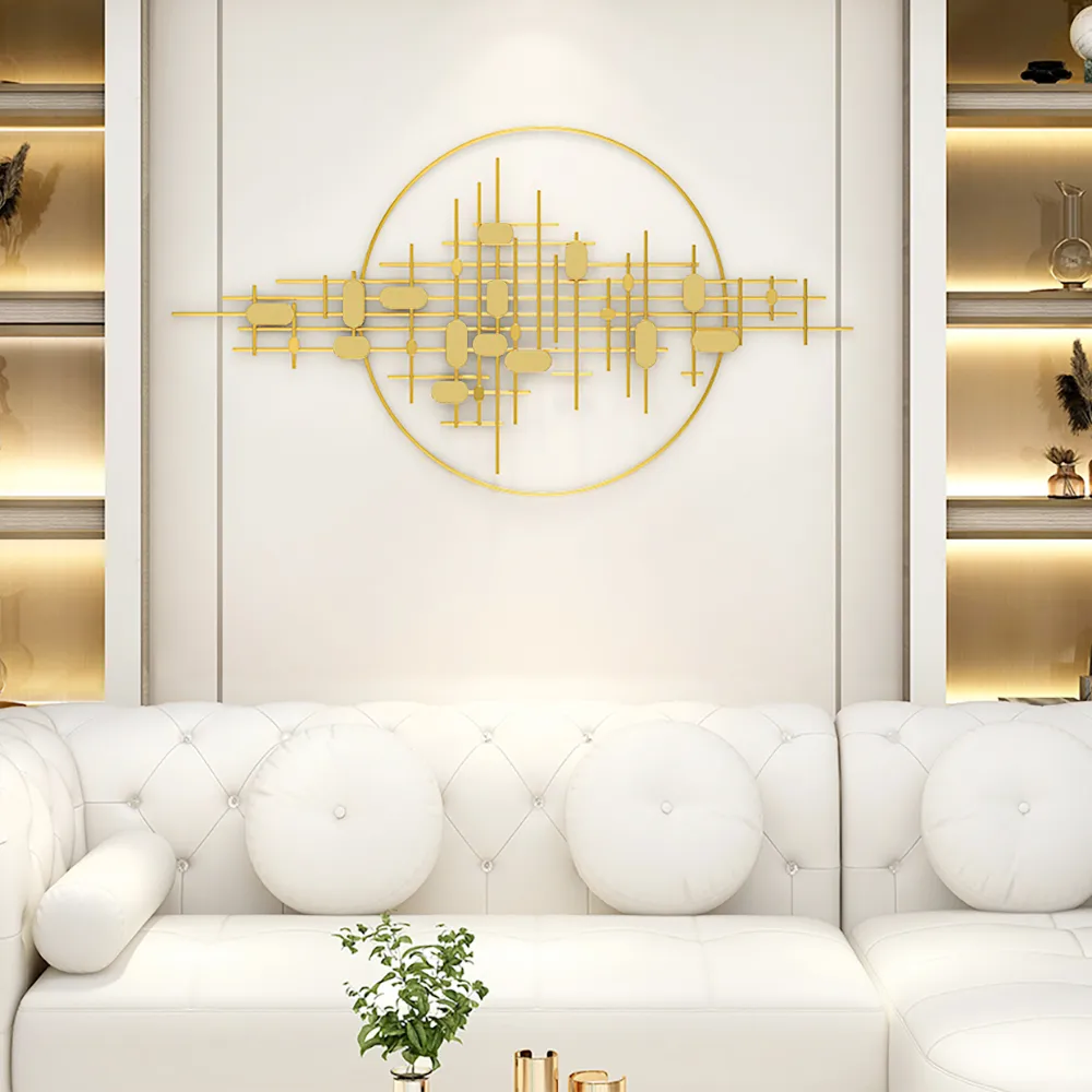 3D Modern Big Gold Wall Decor For Living Room Unique Decorative Metal Home Hanging Art — image 4