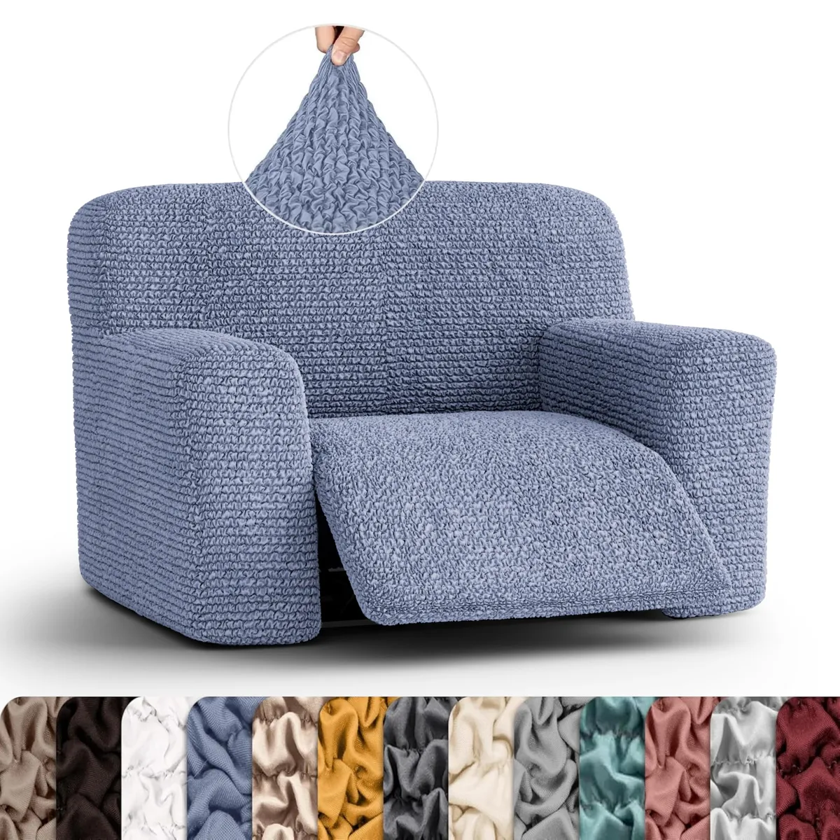 Oversized Recliner Chair Slipcover - 1-Piece Furniture Protector - Form Fit, Machine Washable -MicrofibraCollection — image 11