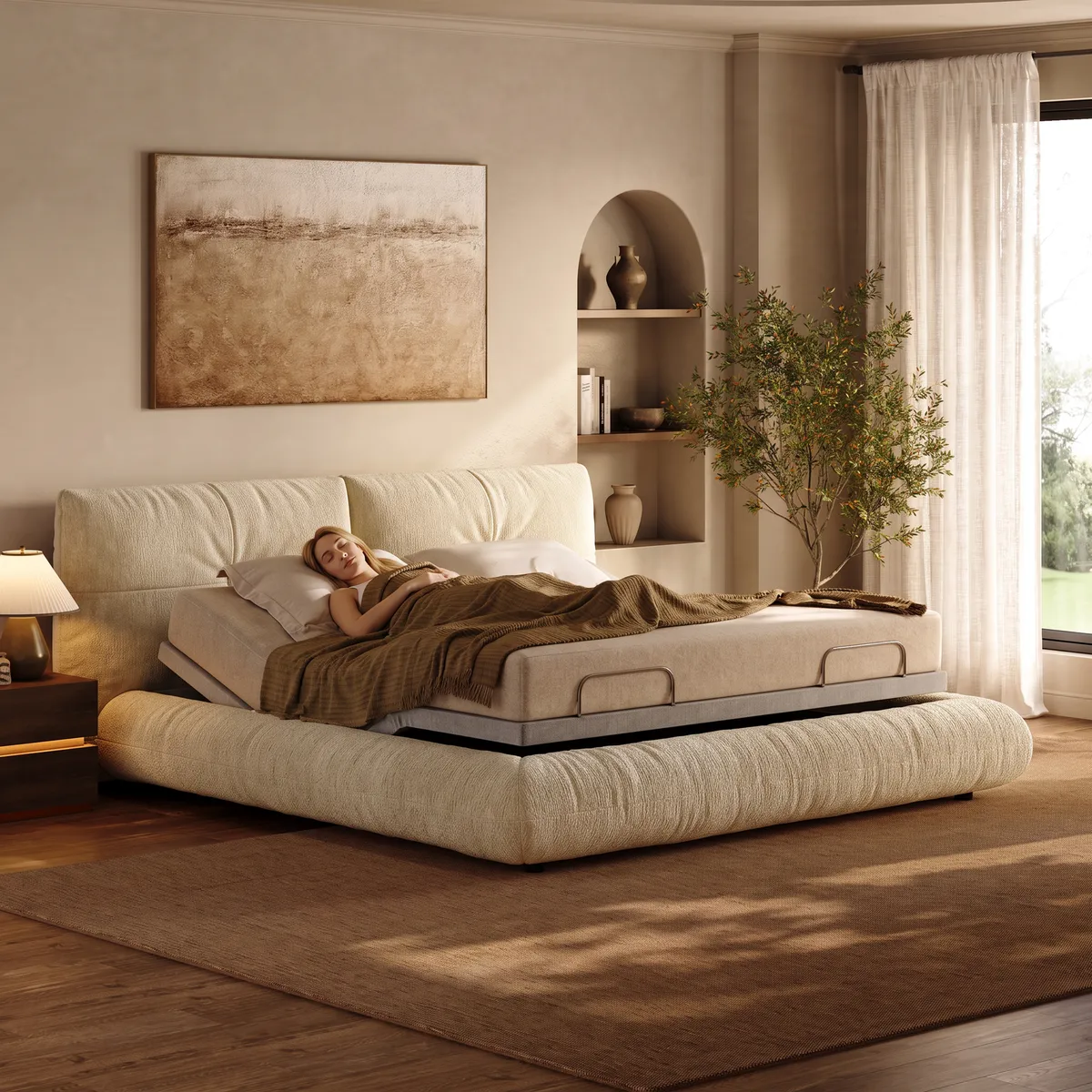 Florvia Performance Chenille Smart Bed Set with Adjustable Base, Massage & Zero Gravity — image 5