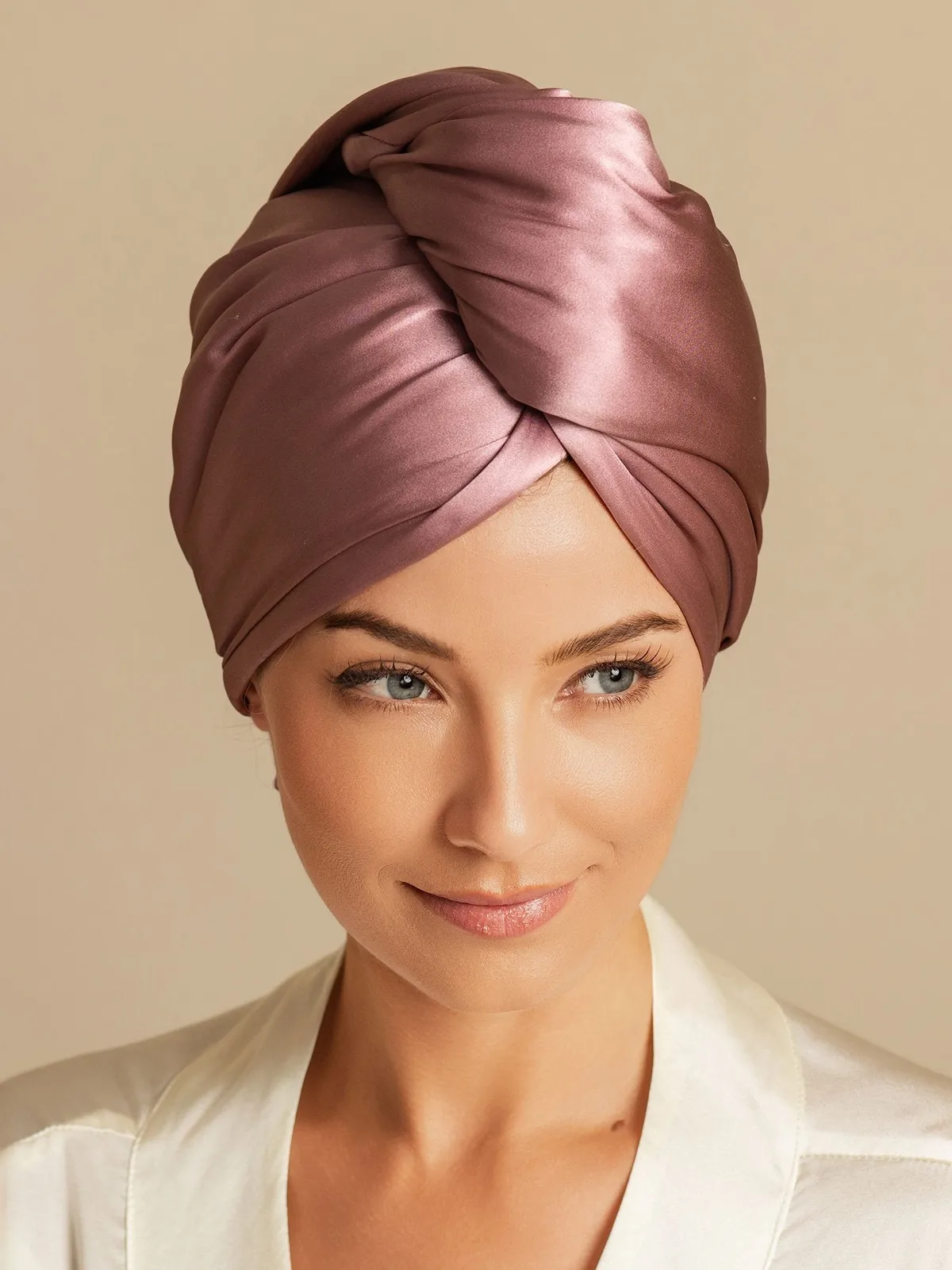 100% Mulberry Silk Double-Sided Hair Towel Wrap – Quick Dry, Frizz Free & Gentle on Hair — image 4