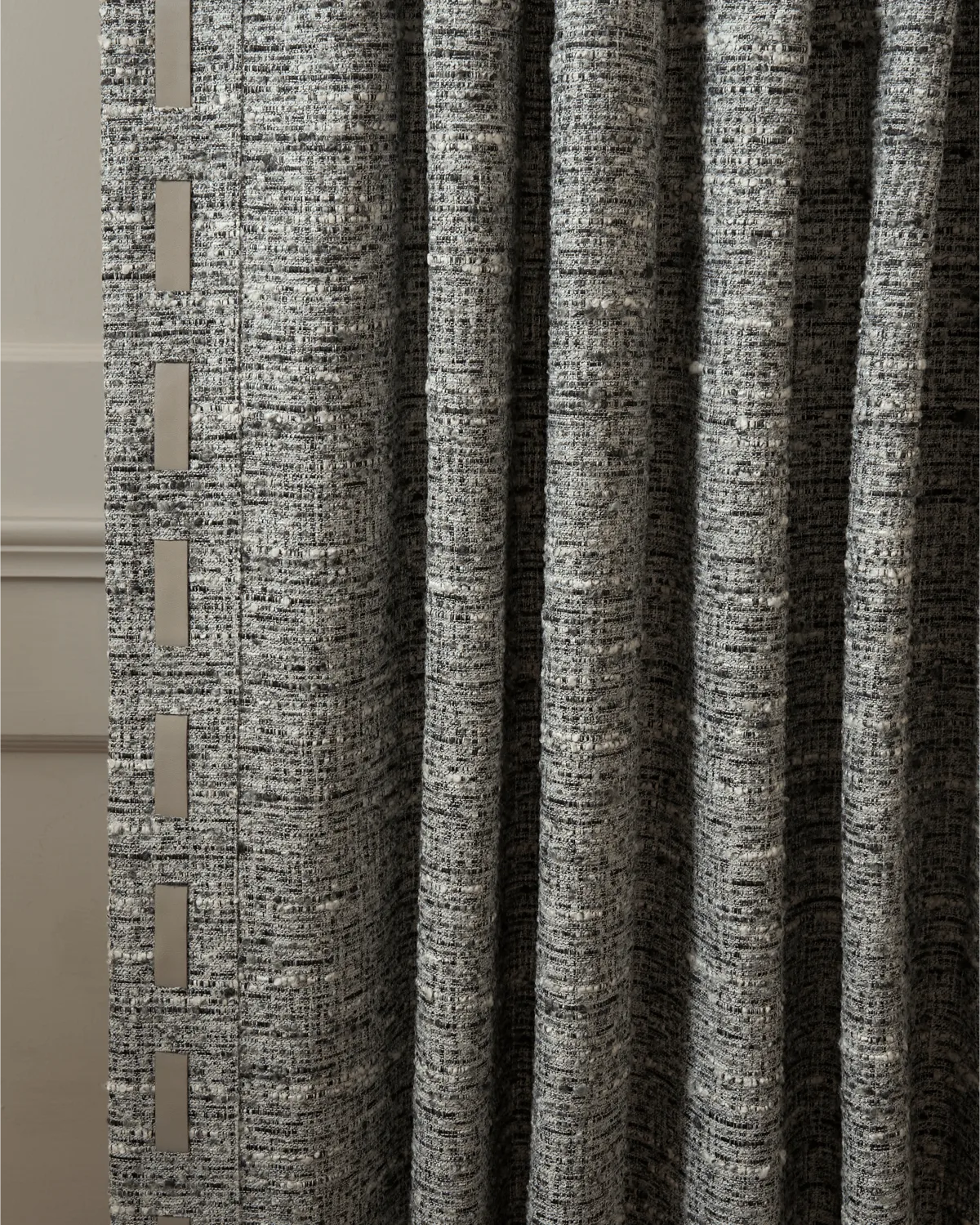 Juliette Wool Blend Textured Custom Curtain with Trim — image 4