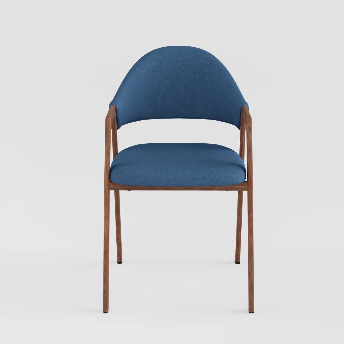 Blue Linen Upholstered 4-Piece Dining Chair Curved Back Chair — image 10