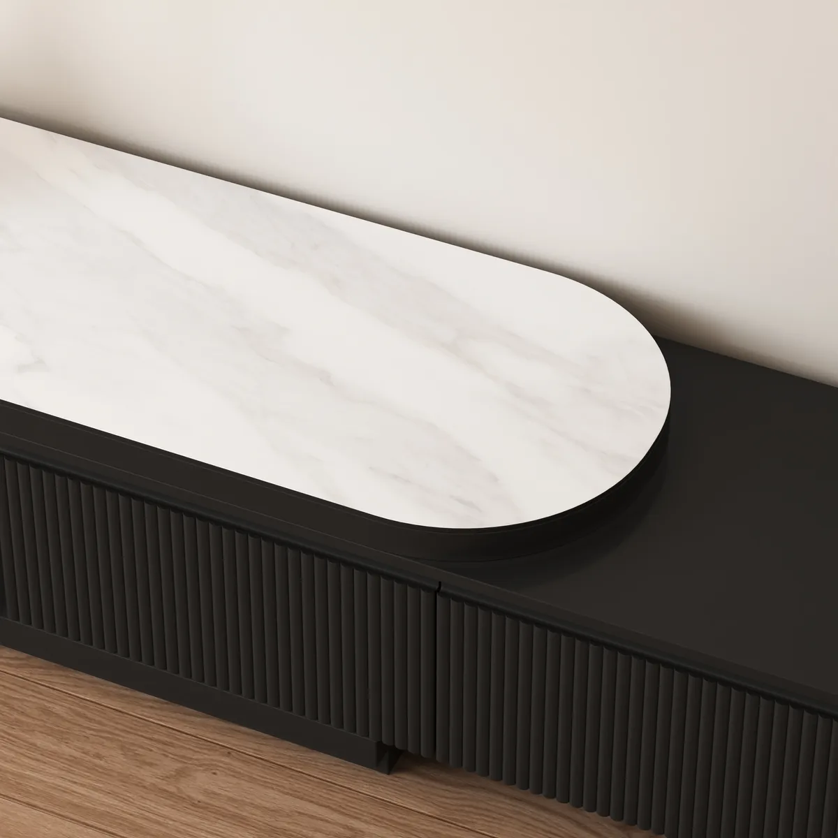 Velar Extendable Sintered Stone Top TV Stand with 3 Drawers(71"-114") — image 9