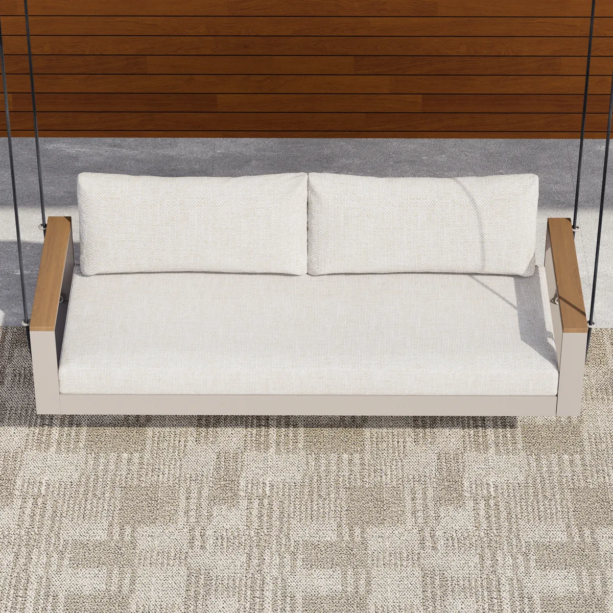 Tevara Outdoor Swing Sofa in Sand with Cushion & Black Cover — image 16