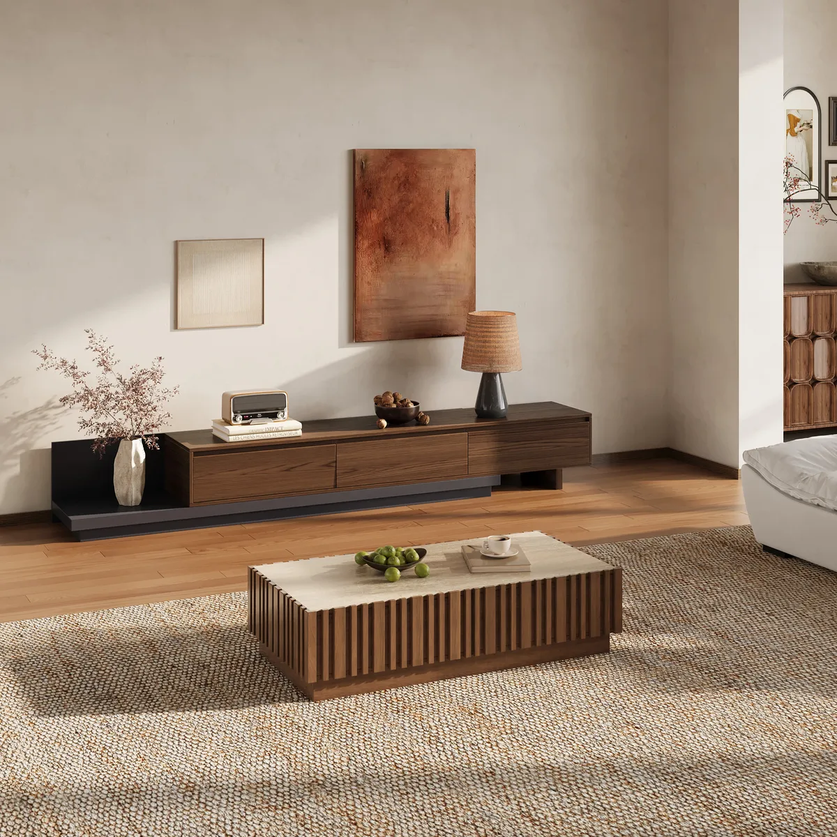 Fero Minimalist Retracted & Extendable TV Stand — image 16