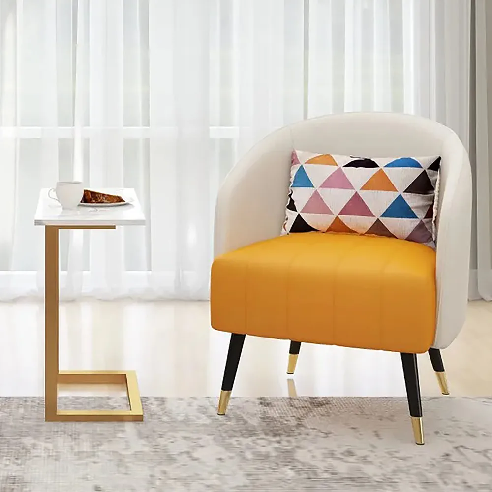 White End Table with Sintered Stone Tabletop Modern Rectangular Side Table — image 3