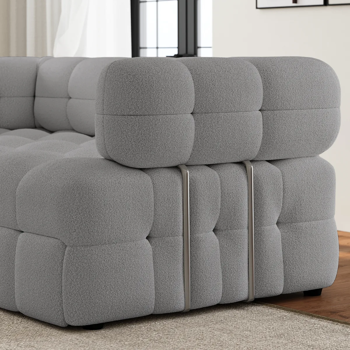 76" Queen Boucle Pull-out Sofa — image 7