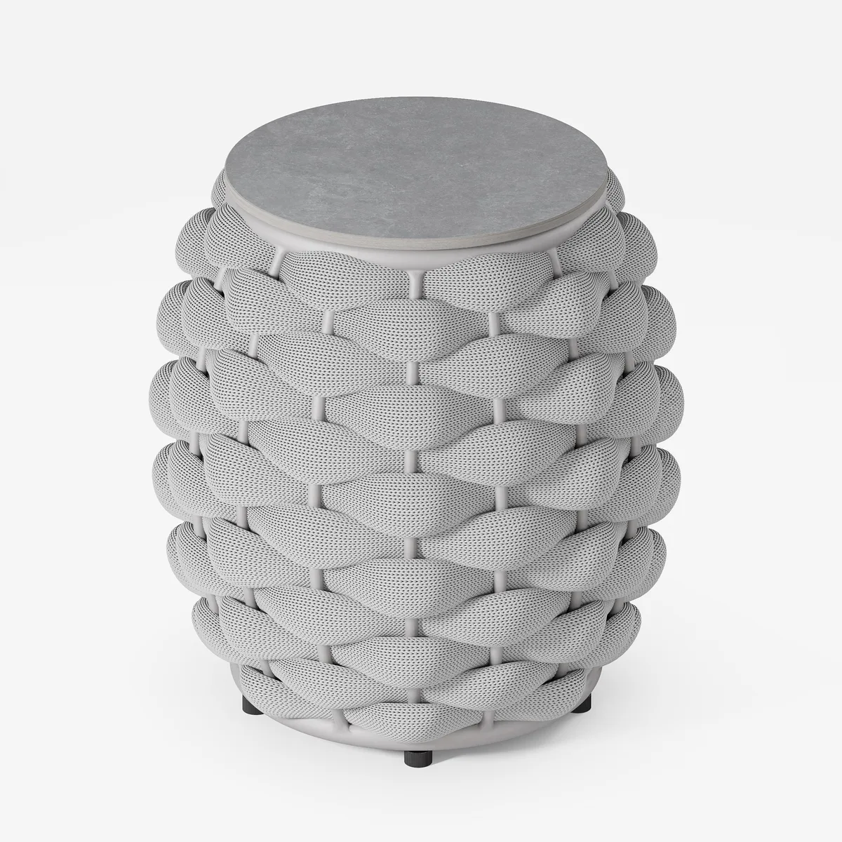 Cocaro Outdoor Rope-Woven Side Table with Storage & Slate Top in Dark — image 18