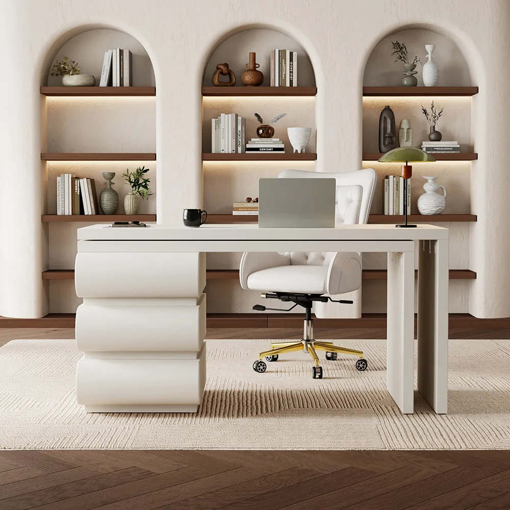 Humply Modern Minimalist Style L Shaped Desk Solid 60 Inch Executive Office Desk — image 4