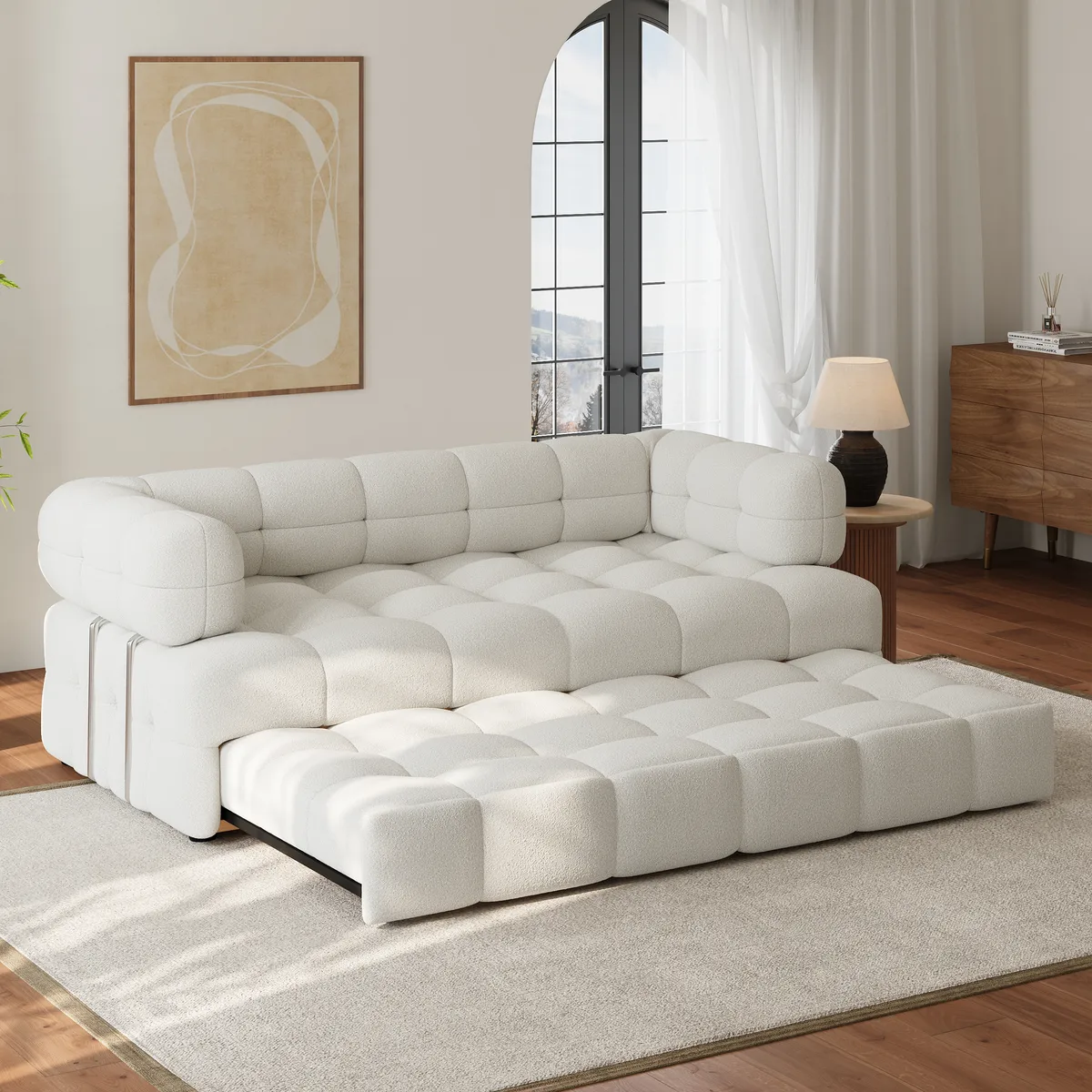 76" Queen Boucle Pull-out Sofa — image 21