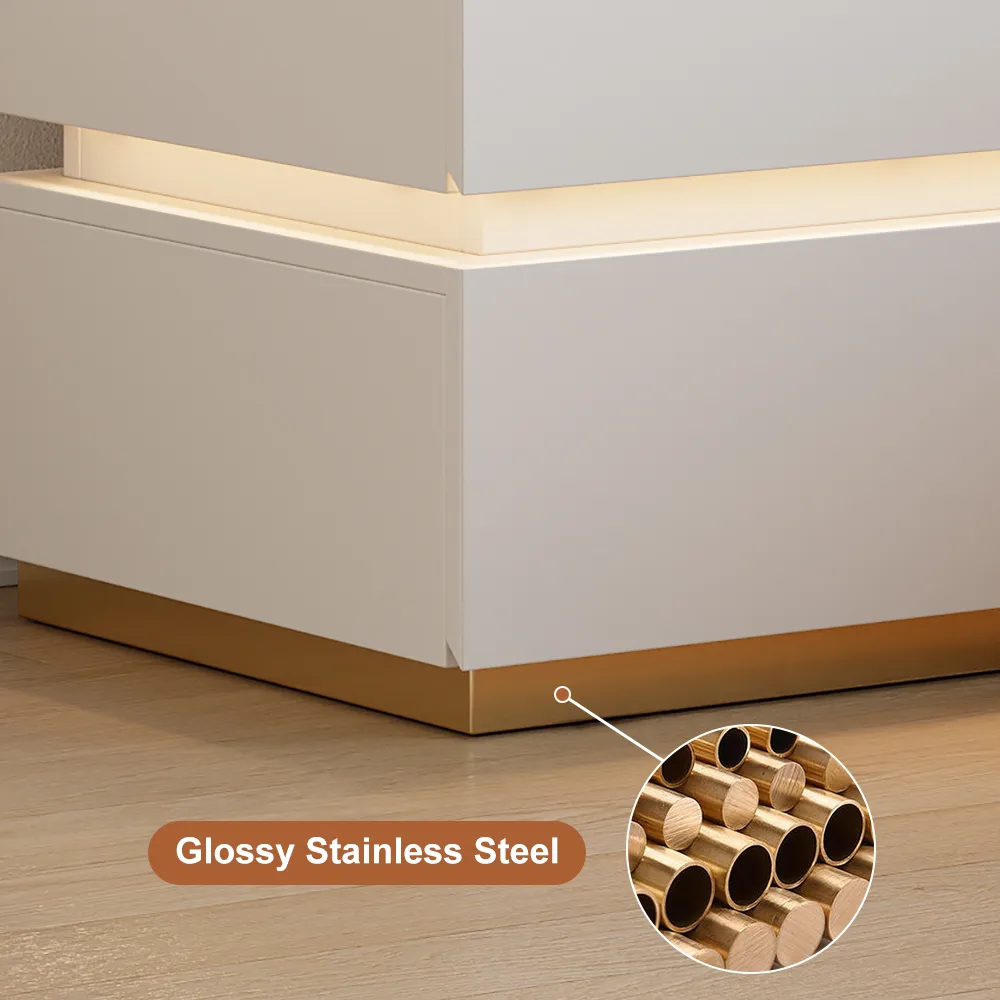 Smart 3-Drawer Nightstand with Charging Station Bedside Table with Light — image 18