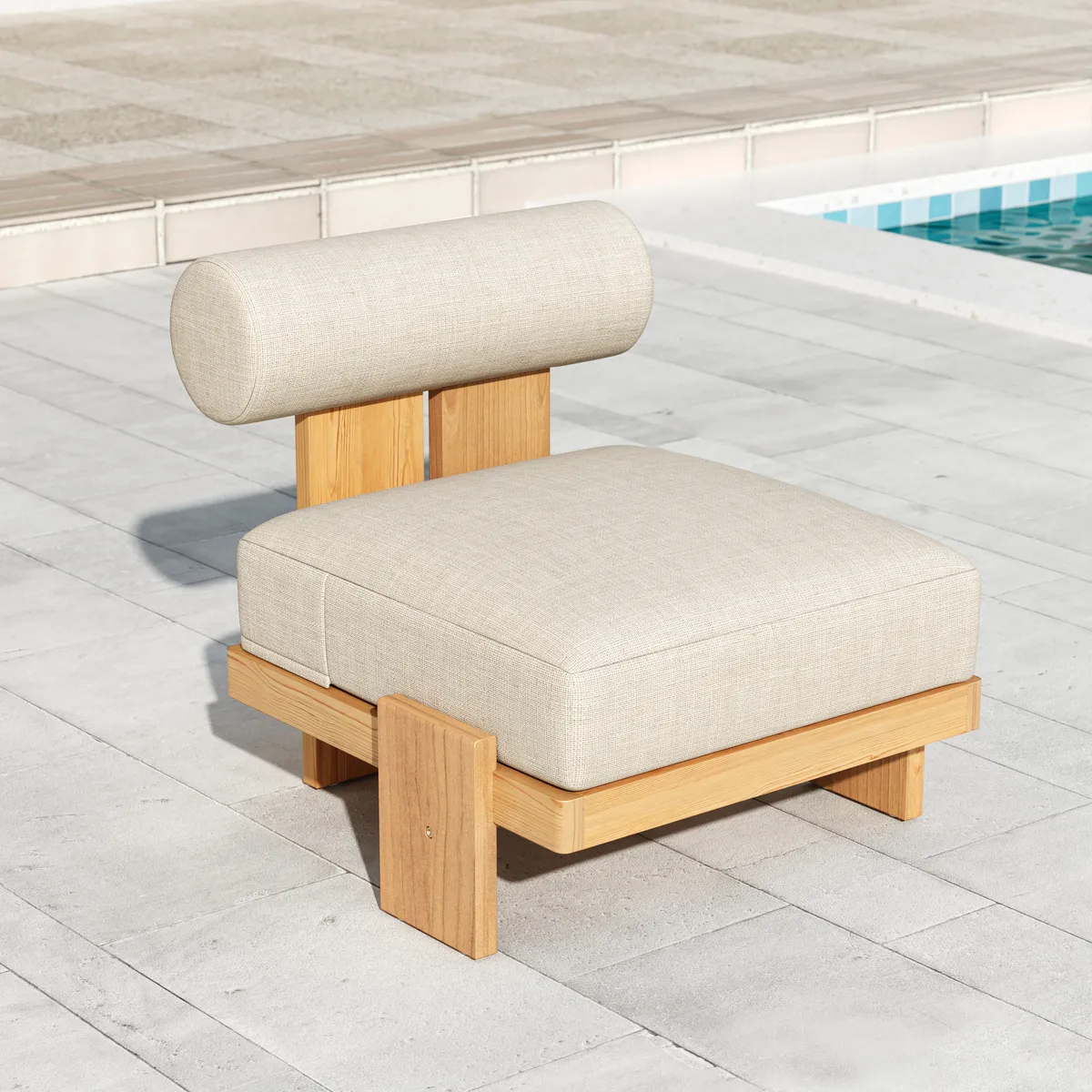 4 PCS Teak Outdoor Sofa Set Modern Yard & Patio Furniture for 4 Person — image 9