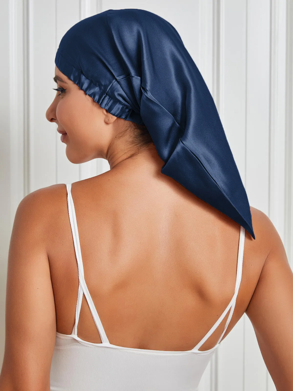 100% Mulberry Silk Sleep Cap Elasticated Bonnet — image 3