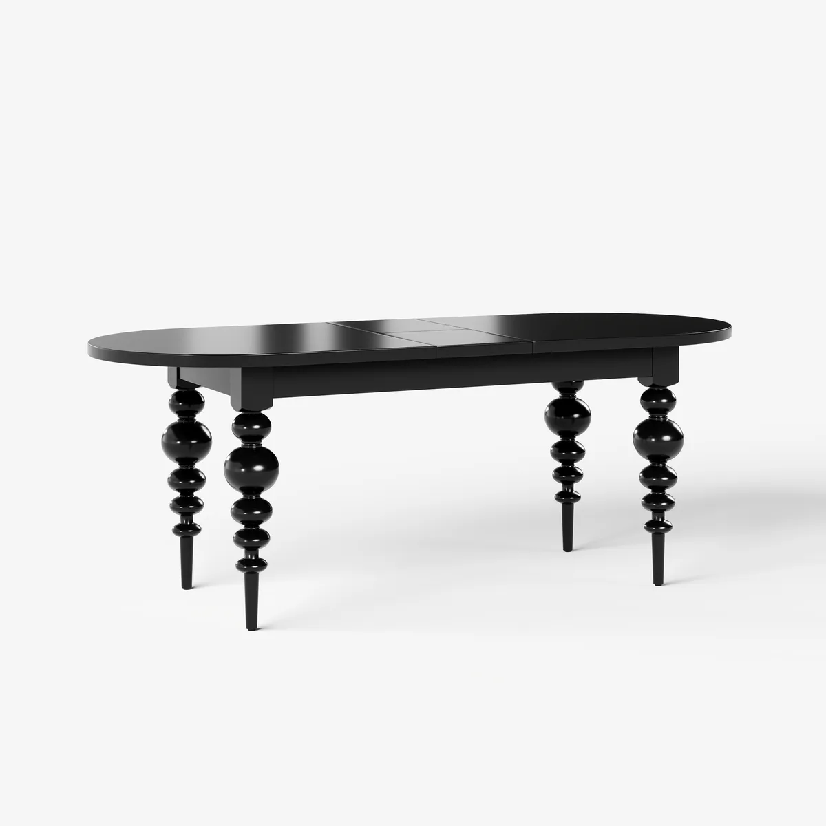 67"-79" Mid-Century Dining Table Oval Extendable Walnut Table for 4-8 Person with Turned Legs — image 10
