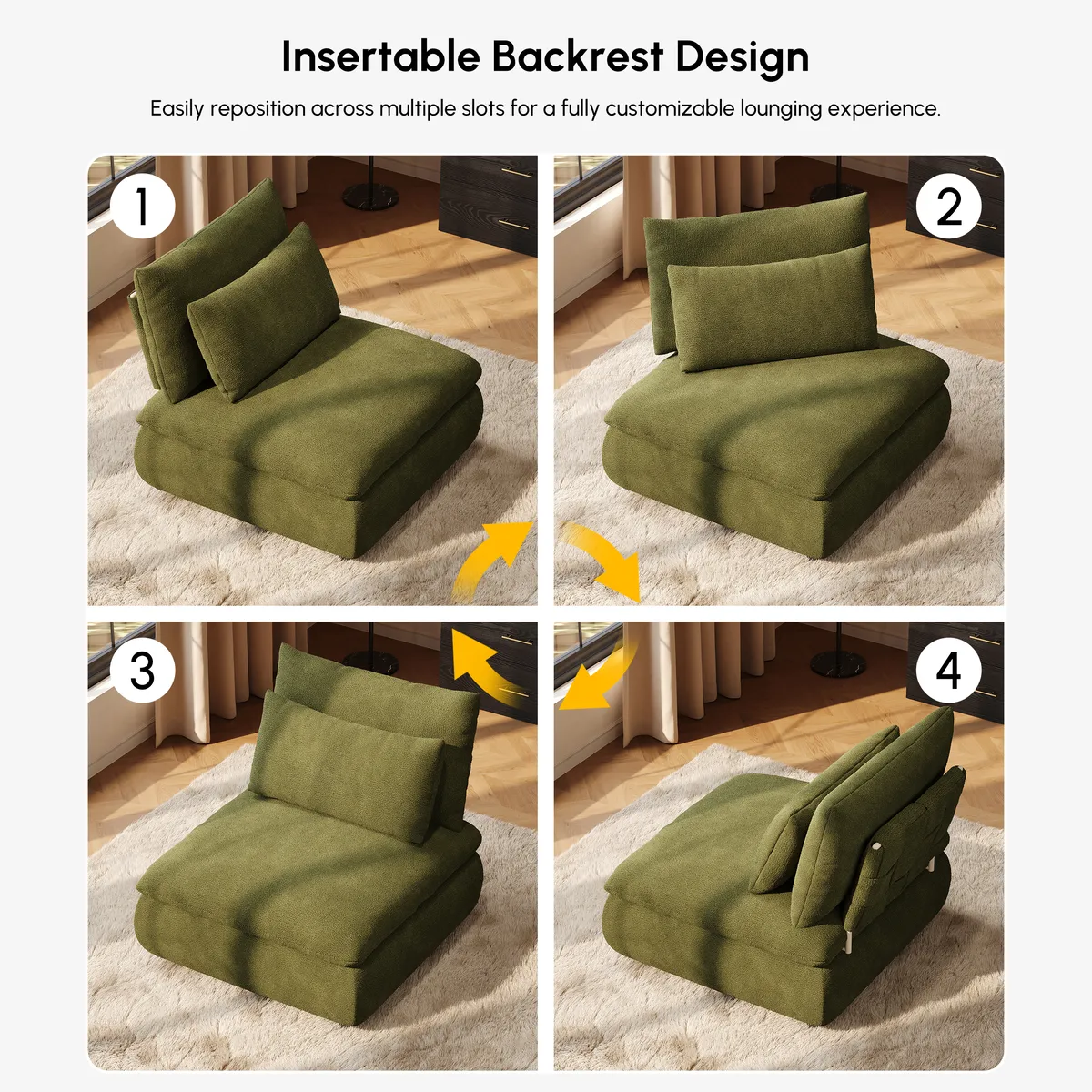 3-Piece Chenille Modular Sectional Sofa with Hidden Storage — image 7