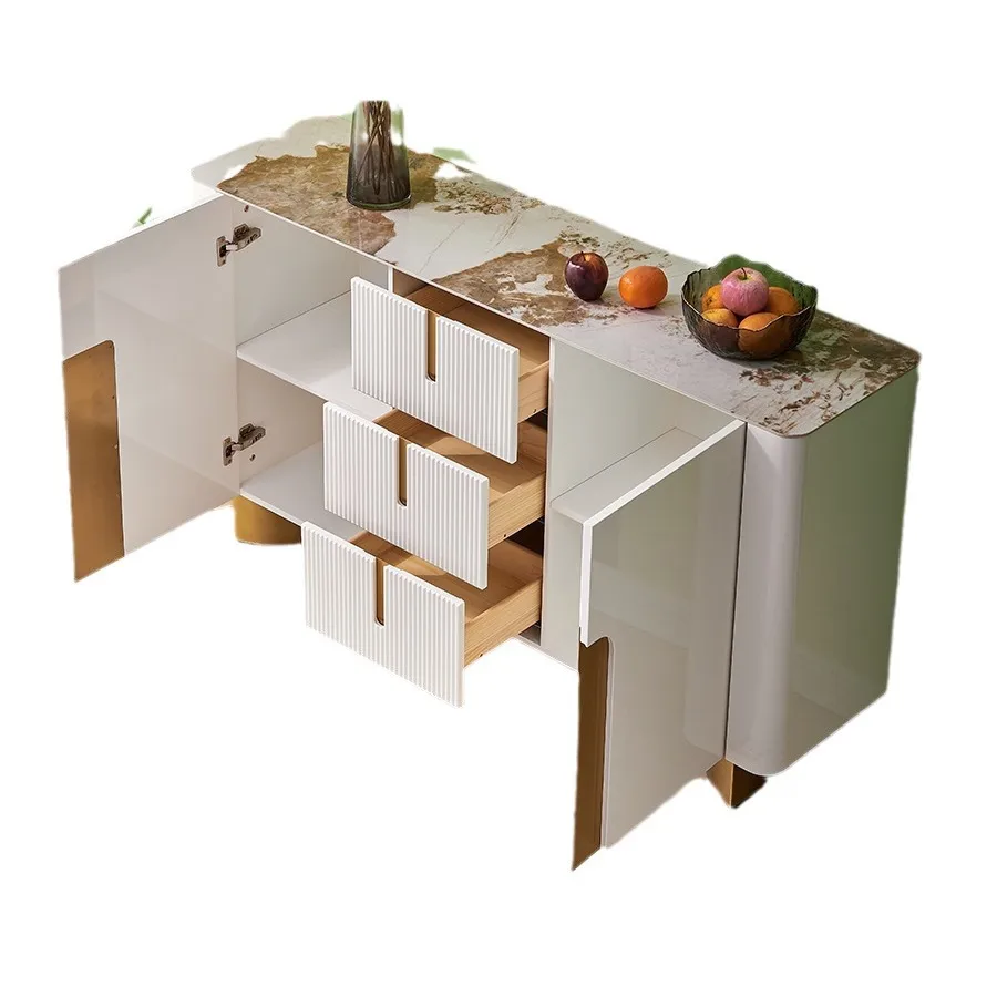Artis Modern White 59"W Sintered Stone Sideboard 3 Drawers Kitchen Buffet Table — image 16