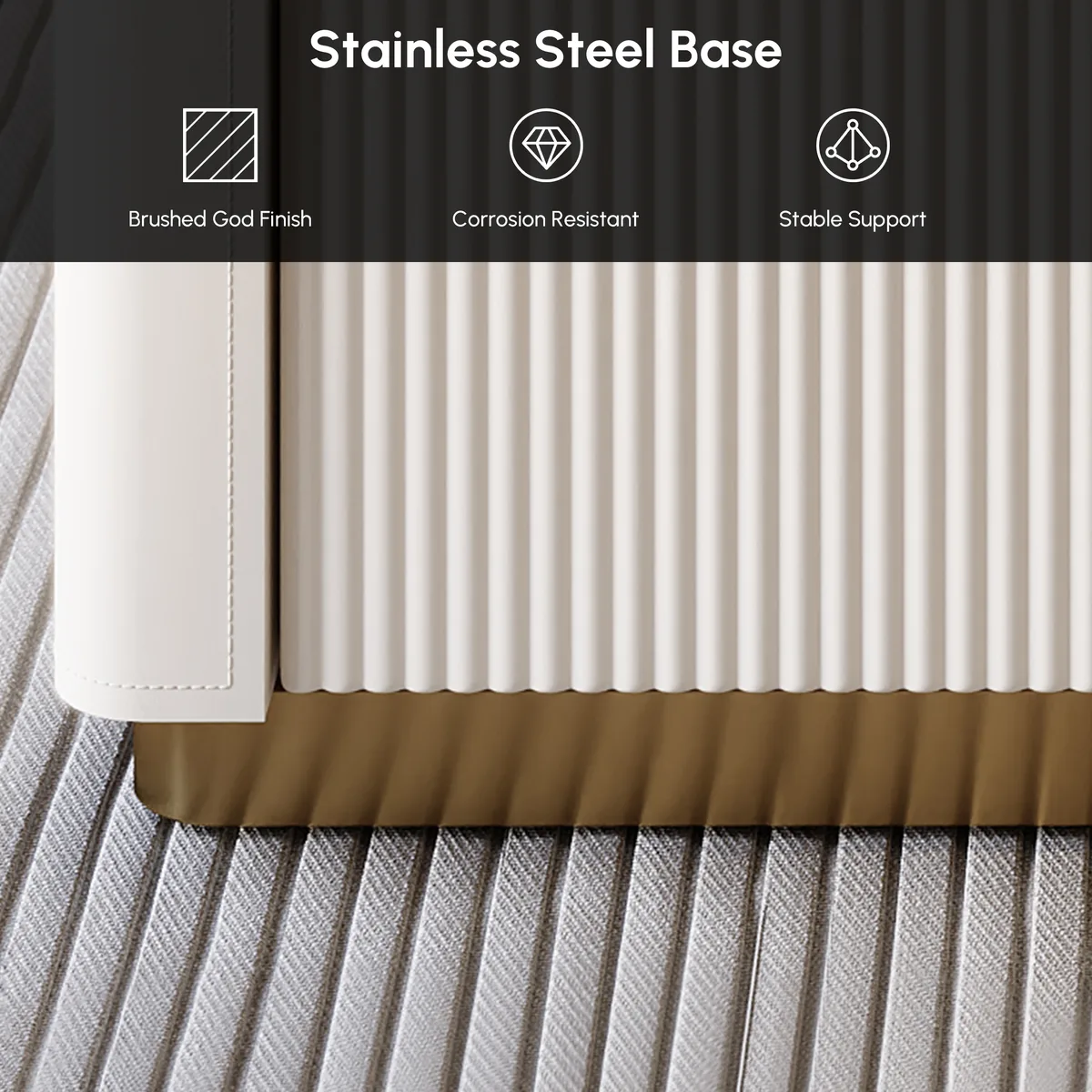 Modern Fluted Leather Closet Island 7 Drawer Dresser with Light & Jewelry Storage — image 8