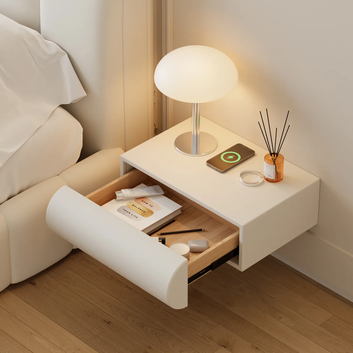 Humply Floating Smart Nightstand 1 Drawer Bedside Table — image 24