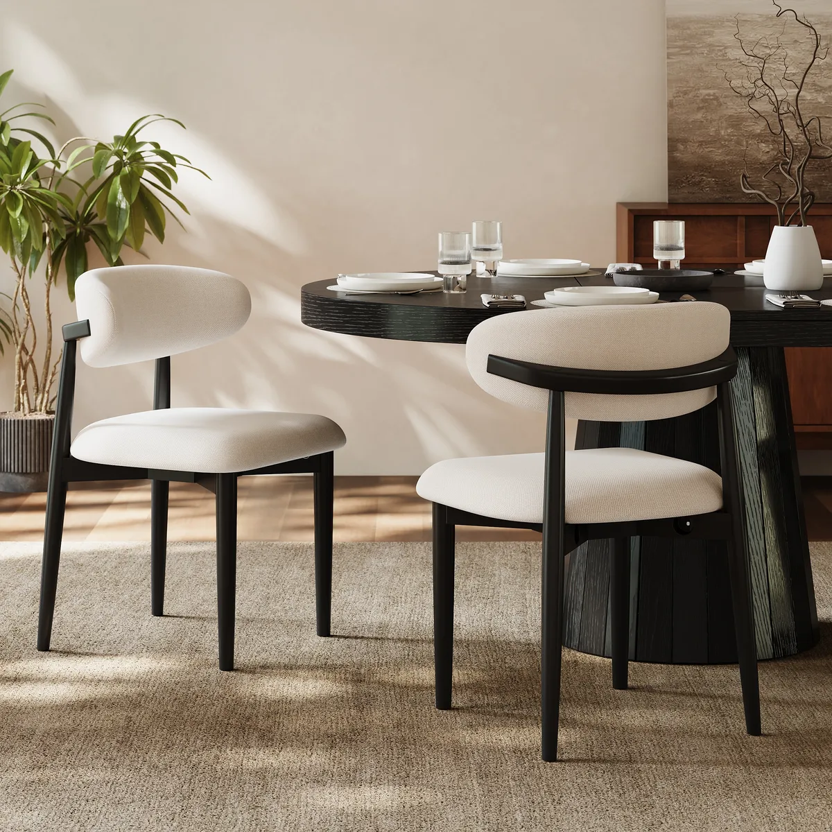 Modern PU Leather Dining Chair with Rubber Wood Legs — image 13