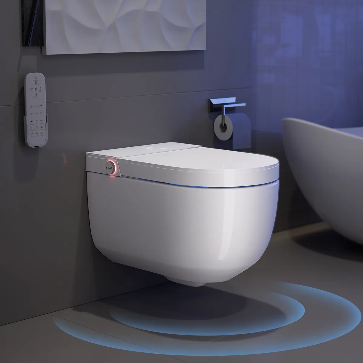 Automatic Wall-Mounted Smart Bidet Toilet with UV Sterilization and Dual Flush — image 2